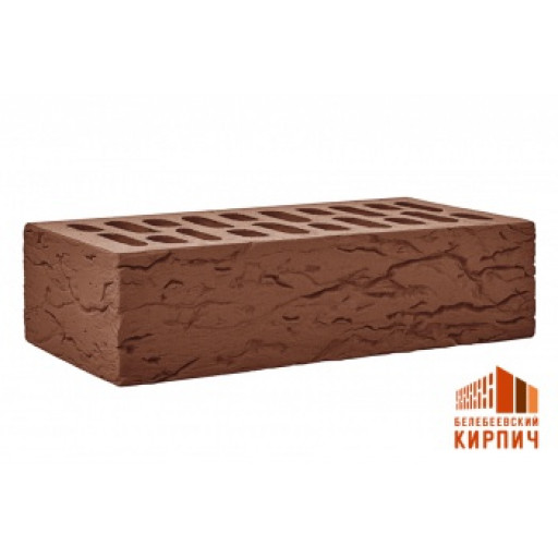 Одинарный рифлёный кирпич "Рустик" Шоколад